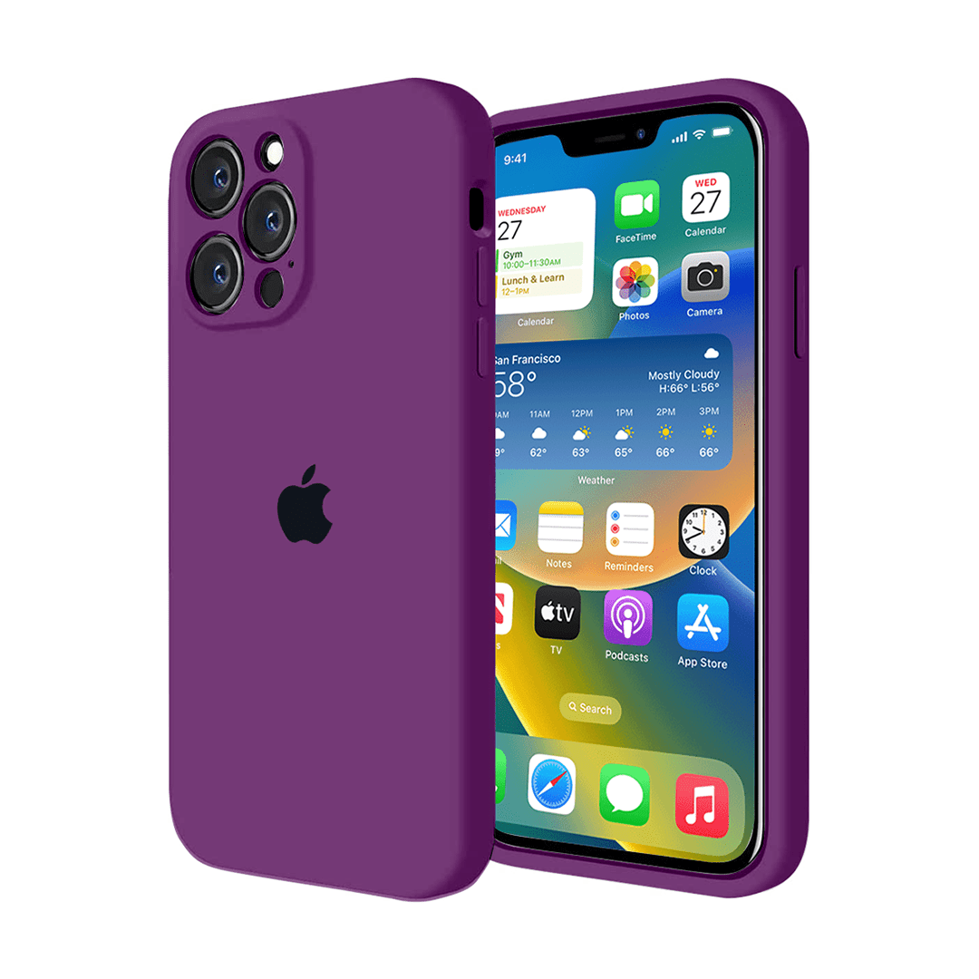 iPhone Camera Protection Silicone Case (Eggplant)