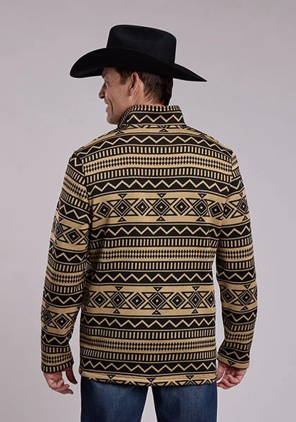 Roper 3297 Diamond Fleece (Black) - Men's Quarter Zip Sweater