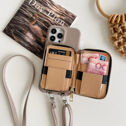 Luxury Crossbody Wallet Leather iPhone Case