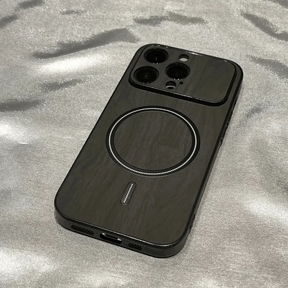 Luxury Wood Grain Magsafe Shockproof iPhone Case